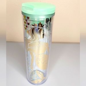 Starbucks Gold Mermaid Siren Clear Acrylic Cold Cup
